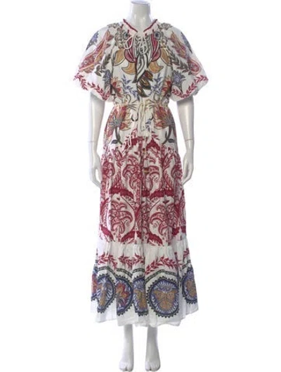 Pre-owned Farm Rio Printed Long Dress W/ Tags In Multi