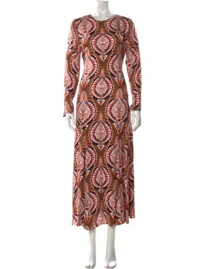 Pre-owned Farm Rio Printed Long Dress W/ Tags In Multi