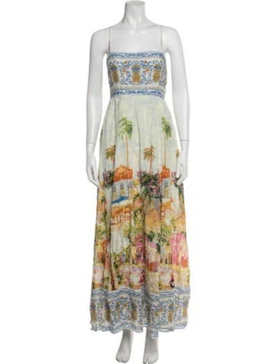 Pre-owned Farm Rio Printed Long Dress W/ Tags In Multi