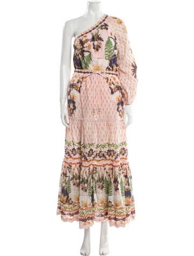 Pre-owned Farm Rio Printed Long Dress W/ Tags In Pink