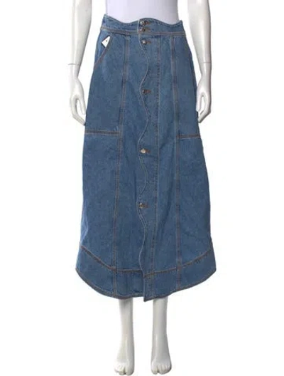 Pre-owned Farm Rio Printed Long Skirt W/ Tags In Blue