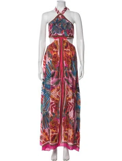 Pre-owned Farm Rio Printed Long Skirt W/ Tags In Purple
