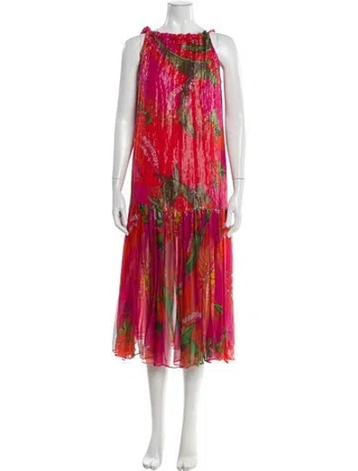 Pre-owned Farm Rio Printed Midi Length Dress