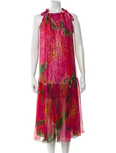 Pre-owned Farm Rio Printed Midi Length Dress