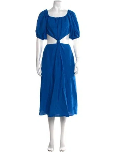 Pre-owned Farm Rio Printed Midi Length Dress In Blue