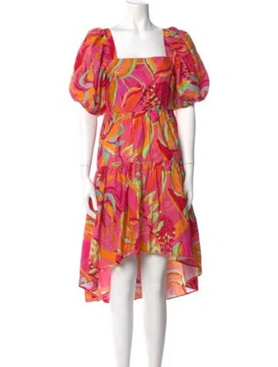 Pre-owned Farm Rio Printed Midi Length Dress In Multi
