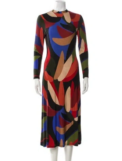 Pre-owned Farm Rio Printed Midi Length Dress In Multi