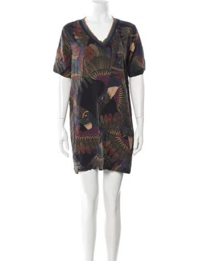 Pre-owned Farm Rio Printed Midi Length Dress In Multi
