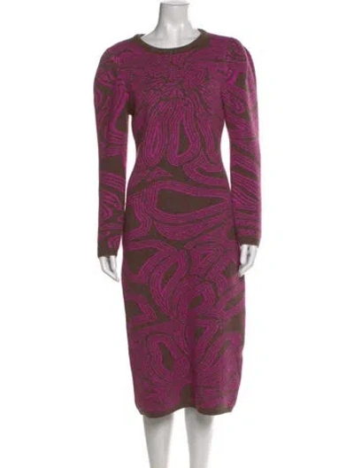 Pre-owned Farm Rio Printed Midi Length Dress In Purple