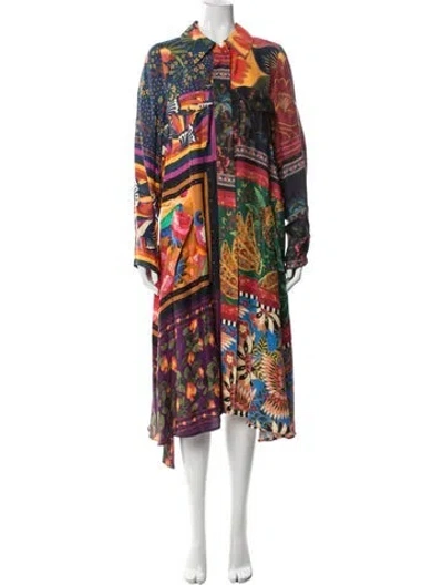 Pre-owned Farm Rio Printed Midi Length Dress W/ Tags In Multi
