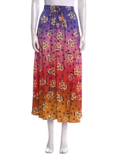 Pre-owned Farm Rio Printed Midi Length Skirt In Multi