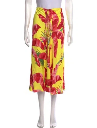 Pre-owned Farm Rio Printed Midi Length Skirt In Multi
