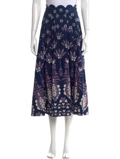Pre-owned Farm Rio Printed Midi Length Skirt In Multi