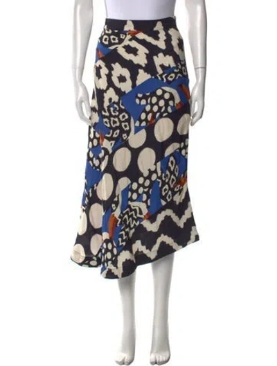 Pre-owned Farm Rio Printed Midi Length Skirt In Neutral