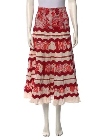 Pre-owned Farm Rio Printed Midi Length Skirt W/ Tags In Neutral