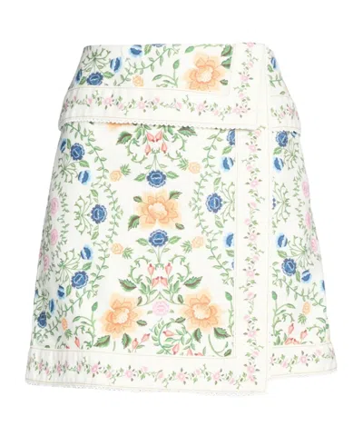 Farm Rio Printed Midi Skirt In White