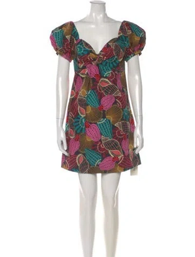 Pre-owned Farm Rio Printed Mini Dress