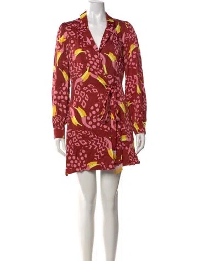 Pre-owned Farm Rio Printed Mini Dress In Brown