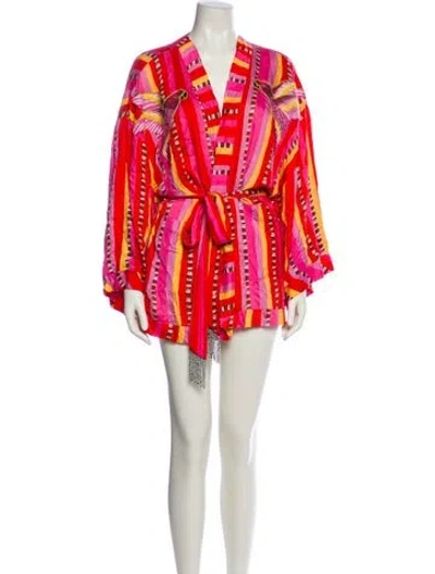 Pre-owned Farm Rio Printed Mini Dress In Multi