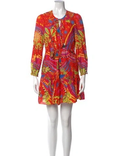 Pre-owned Farm Rio Printed Mini Dress In Multi