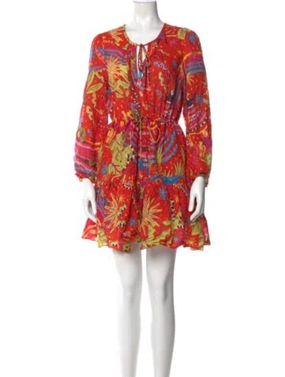 Pre-owned Farm Rio Printed Mini Dress In Multi