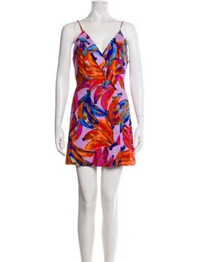 Pre-owned Farm Rio Printed Mini Dress In Multi