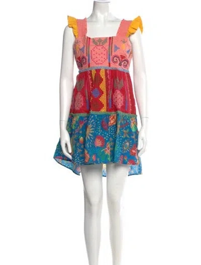 Pre-owned Farm Rio Printed Mini Dress In Multi