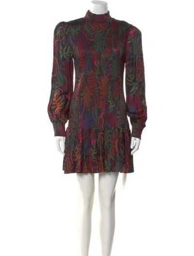 Pre-owned Farm Rio Printed Mini Dress In Multi