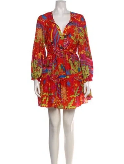 Pre-owned Farm Rio Printed Mini Dress In Multi