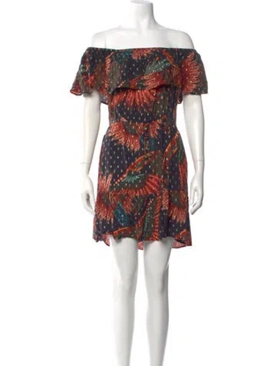 Pre-owned Farm Rio Printed Mini Dress In Multi