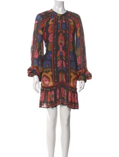 Pre-owned Farm Rio Printed Mini Dress In Multi