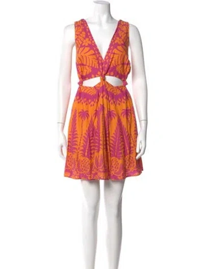 Pre-owned Farm Rio Printed Mini Dress In Multi