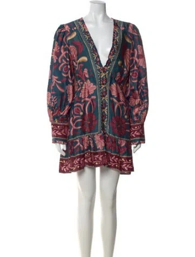 Pre-owned Farm Rio Printed Mini Dress In Multi