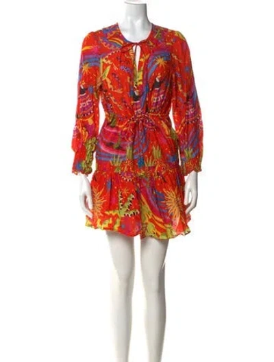 Pre-owned Farm Rio Printed Mini Dress In Multi