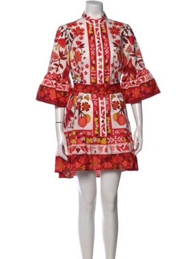 Pre-owned Farm Rio Printed Mini Dress In Multi