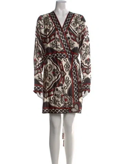 Pre-owned Farm Rio Printed Mini Dress In Neutral