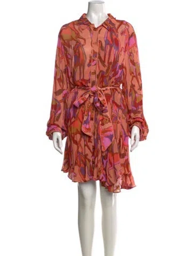 Pre-owned Farm Rio Printed Mini Dress In Neutral
