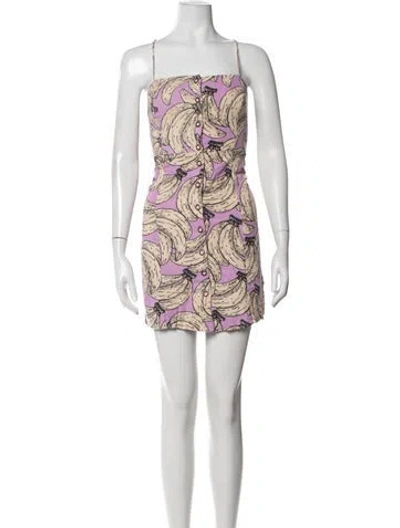 Pre-owned Farm Rio Printed Mini Dress In Neutrals
