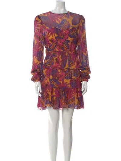 Pre-owned Farm Rio Printed Mini Dress In Pink