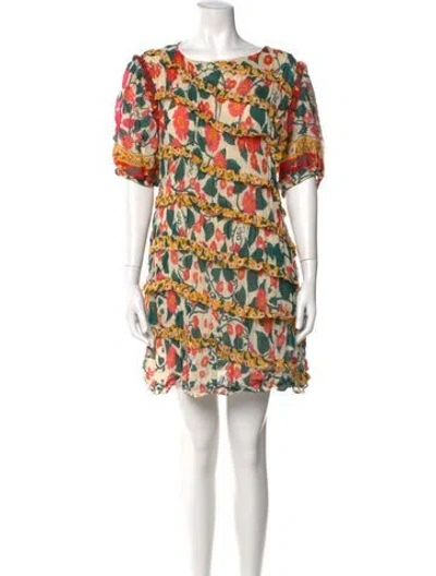 Pre-owned Farm Rio Printed Mini Dress In Pink