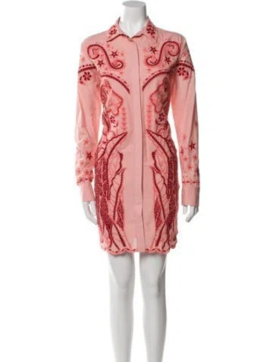 Pre-owned Farm Rio Printed Mini Dress In Pink