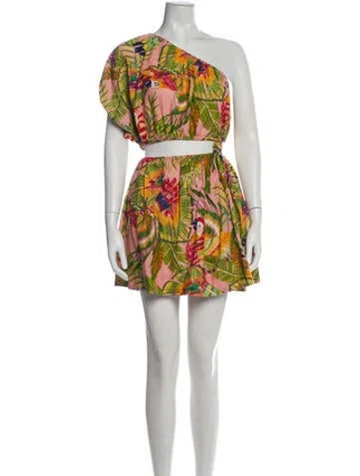 Pre-owned Farm Rio Printed Mini Dress In Pink