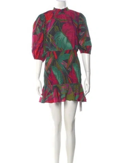 Pre-owned Farm Rio Printed Mini Dress In Pink