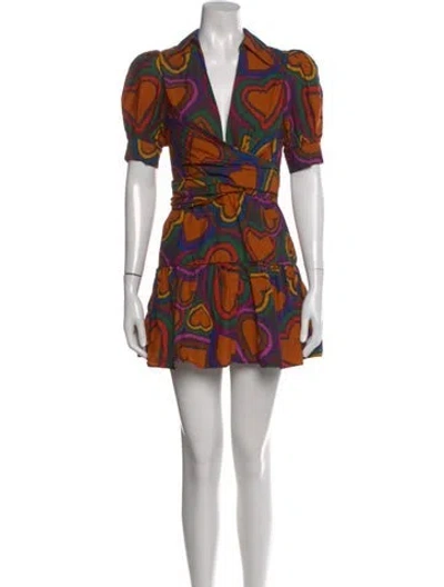 Pre-owned Farm Rio Printed Mini Dress In Pink