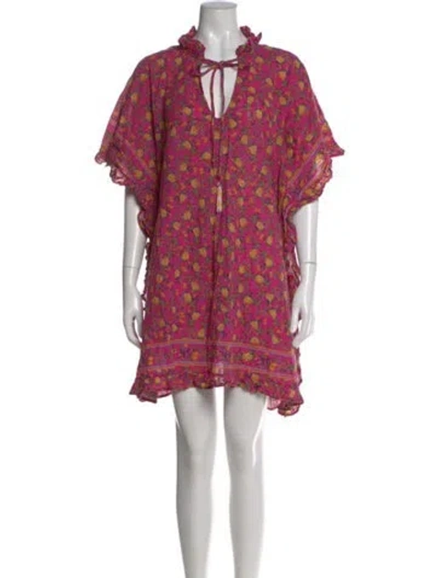 Pre-owned Farm Rio Printed Mini Dress In Pink