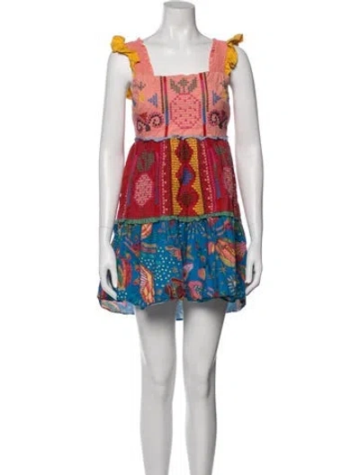 Pre-owned Farm Rio Printed Mini Dress In Pink