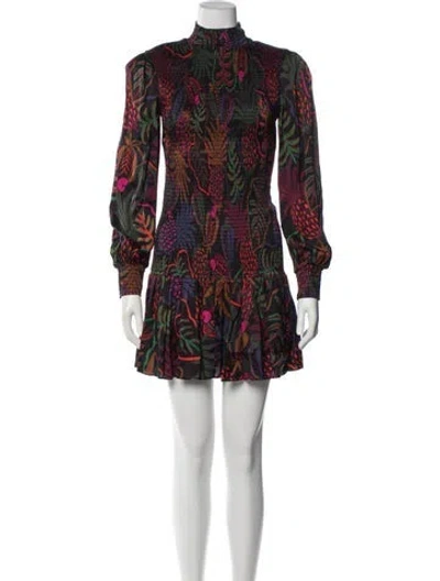Pre-owned Farm Rio Printed Mini Dress In Purple