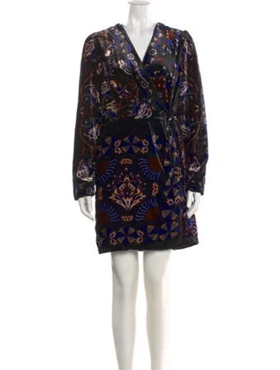Pre-owned Farm Rio Printed Mini Dress W/ Tags In Black