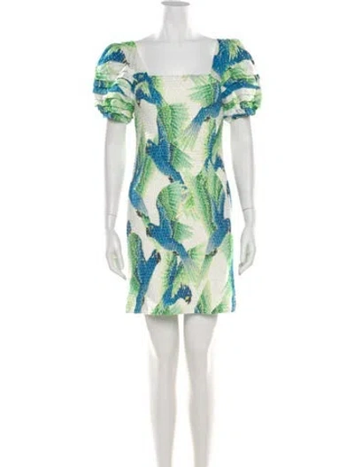 Pre-owned Farm Rio Printed Mini Dress W/ Tags In Green