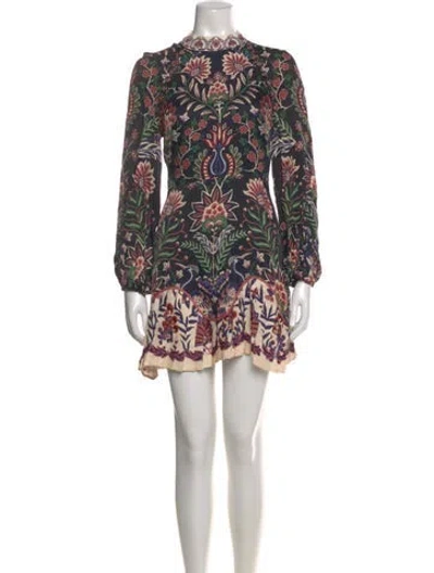 Pre-owned Farm Rio Printed Mini Dress W/ Tags In Multi